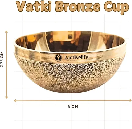 Vista 2 de Kansa Vatki Tazón de bronce Kansa Natural Vatki Ayurvedic Detox Masajeador de pies Relajación y Limpieza Profunda Técnica Antigua India Paquete