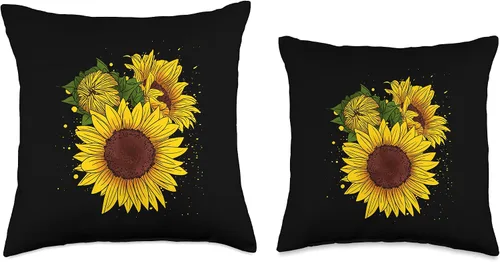 Vista 3 de Awesome Sunflowers Cojín de jardín con diseño de girasol, 16 x 16 pulgadas, multicolor