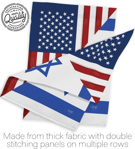 Vista 7 de Bandera estadounidense Israelí Bandera de Israel, 2 piezas de pancartas de pared para habitación, patio, césped, jardín, tapiz interior al aire