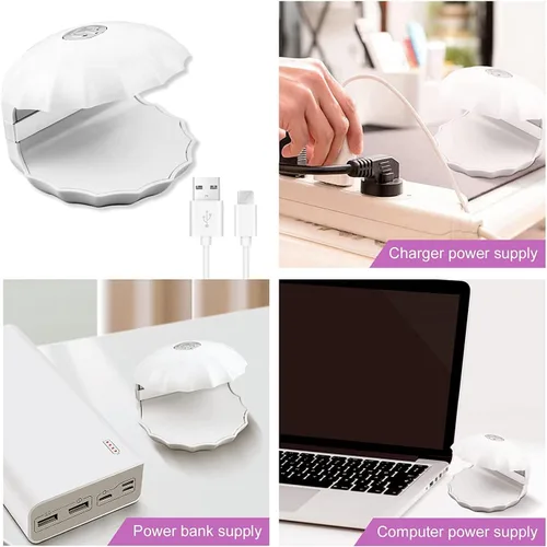 Vista 4 de Mini lámpara LED de uñas, lámpara de uñas en forma de concha de 18 W, lámpara de uñas portátil con luz UV, lámpara de curado de esmalte de uñas