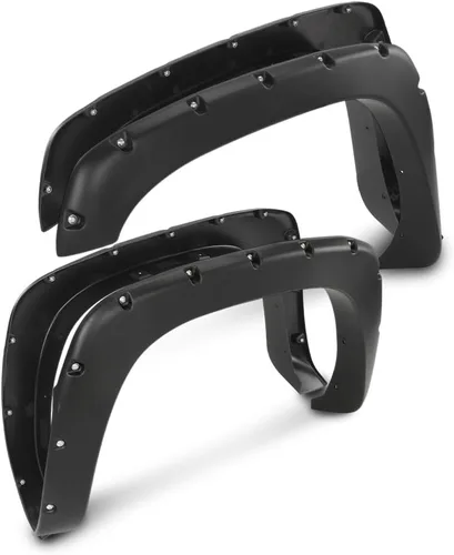 Vista 33 de CROSSDESIGN 4 guardabarros con canards delanteros compatibles con Chevy Camaro ZL1 2010-2015 MB estilo negro