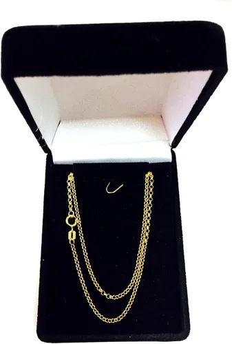 Vista 4 de Jewelry Affairs Collar de cadena de eslabones Rolo redondo de oro amarillo de 10 quilates, 0.075 in
