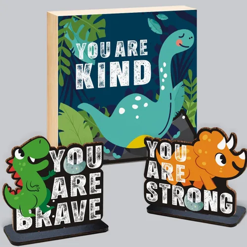 Vista 52 de Juego de 3 piezas de dinosaurios con signo de número de 2º cumpleaños, decoración de mesa de dinosaurios para niños y niños de 2º cumpleaños