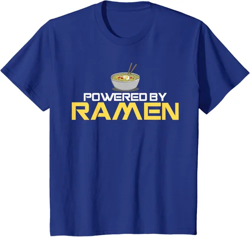Vista 38 de Camiseta de fideos de anime japoneses Powered By Ramen, Negro, S