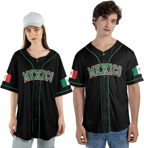 Vista 4 de Eagle Mexico - Camiseta de béisbol con la bandera de México para hombre, mujer, talla S a 5XL