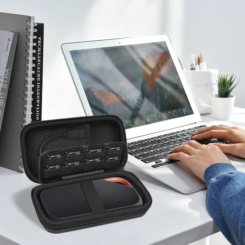 Vista 7 de Funda compatible con SanDisk Extreme PRO SSD portátil con USB4, para unidades de estado sólido SanDisk de 2 TB y 4 TB, tarjetas de memoria