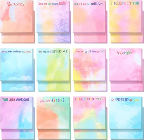 Vista 80 de Yinder 12 notas adhesivas inspiradoras, bonitas notas adhesivas motivacionales, regalos de agradecimiento a los empleados, a granel para profesores