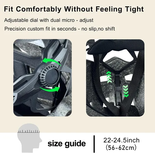 Vista 2 de Casco de bicicleta adulto hombre mujer talla 22-24.4 in