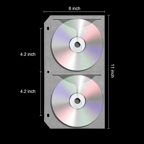 Vista 3 de LIOVODE Páginas para carpetas de CD, hojas de repuesto para carpetas de 3