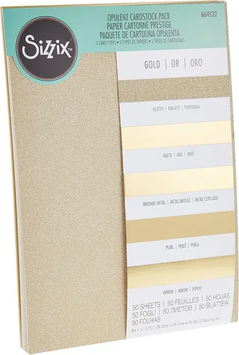 Vista 7 de Sizzix, Carbón, cartulina Surfacez-Surfaces-Opulent, paquete de 50, gris (664536)