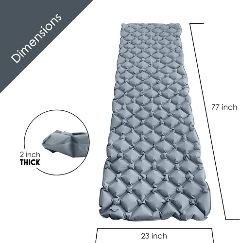 Vista 3 de Colchoneta de dormir ultraligera para acampar – Colchoneta ligera para mochileros – Colchón inflable y compacto