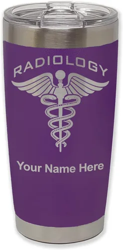 Vista 38 de LaserGram Vaso personalizado de 20 onzas, radiología (negro) Regalo grabado para radiólogos, acero inoxidable aislado al vacío, grabado con láser