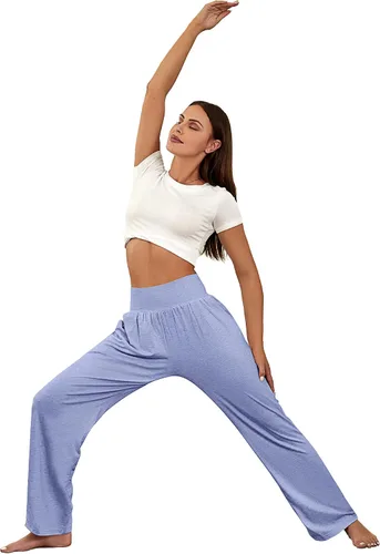 Vista 7 de Neer - Conjunto de 3 pantalones de yoga de pierna ancha para mujer - Pantalones deportivos cómodos, holgados, de cintura alta y casuales