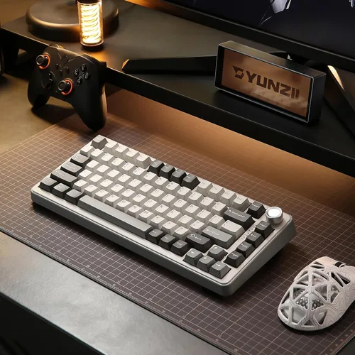 Vista 8 de YUNZII Teclado mecánico inalámbrico B75 PRO, diseño del 75% con perilla, estructura personalizada de junta de intercambio rápido, interruptores