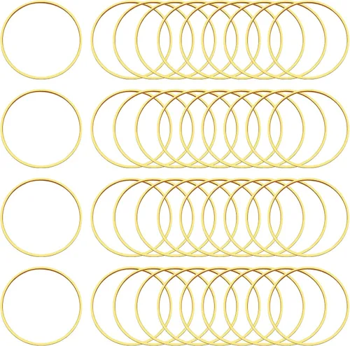Vista 9 de Ximalun 100 aros de oro para aretes, 1.181 in, círculos redondos para hacer joyas