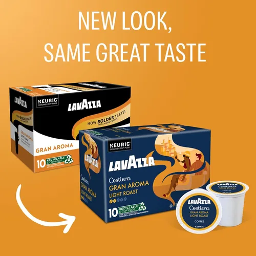 Vista 2 de Lavazza Costiera Gran Aroma, Cápsulas Keurig K-Cup de una sola porción, café tostado ligero, caja de 60 unidades (6 paquetes de 10)