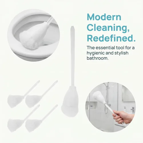 Vista 6 de KALLORY Juego de 4 cepillos de baño de 15.35 pulgadas con mango ergonómico, cuenco para manchas rebeldes para bañera y baño, herramienta de limpieza