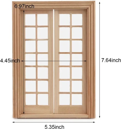 Vista 8 de Accesorios para casa de muñecas Ventanas en miniatura 1: Marco de ventana de muebles a escala de 12 modelos, 28 paneles, decoración de casa de Madera