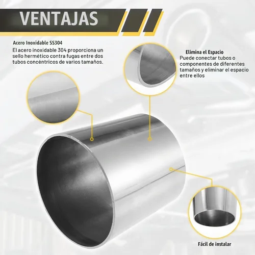 Vista 5 de X AUTOHAUX - Tubo de escape con mandril para coche, codo doblado, tubo de acero inoxidable 304, reductor concéntrico de 2.5" DE a 3" DE, 2 piezas