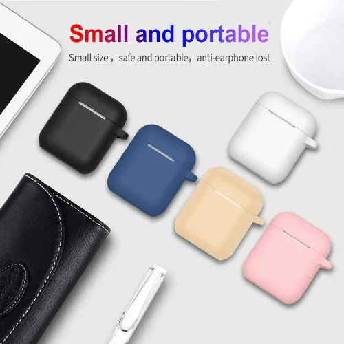 Vista 7 de Estuche de silicona para AirPods, estuche protector compatible con Airpods Serie 2 y 1 (no para estuche de carga inalámbrica)