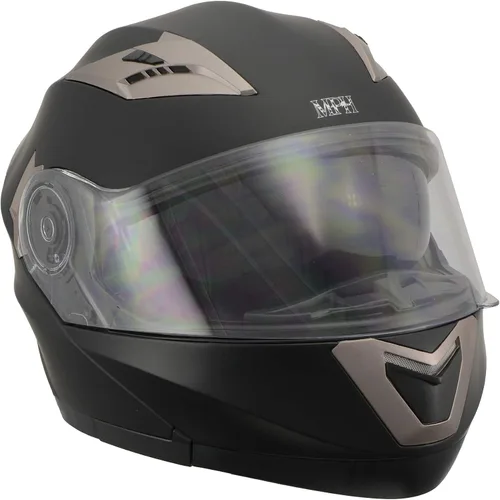 Vista 9 de Milwaukee Performance Helmets MPH9804DOT Matte Black Modular Racing Helmet w/ Drop Down Visor