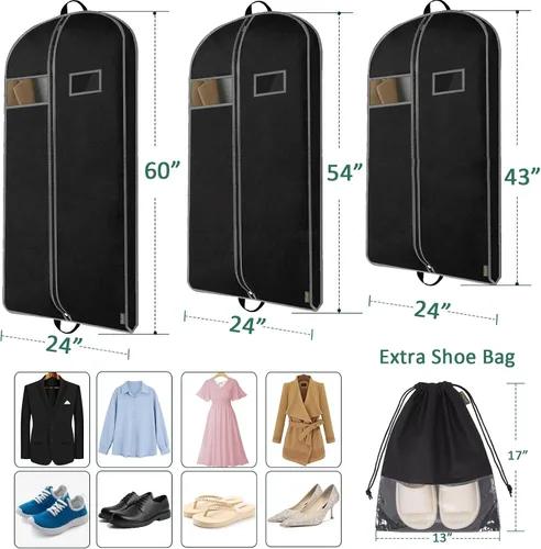 Vista 2 de BALEINE Bolsa de ropa, Negro
