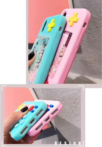 Vista 2 de UnnFiko - Funda Squishy 3D estilo dibujos animados compatible con iPhone 6 / iPhone 6s, diseño de estrellas líquidas creativas, divertida, blanda