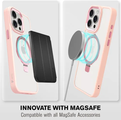 Vista 3 de VENA Funda con anillo magnético para iPhone 15 Pro Max (6.7 pulgadas) [compatible con Magsafe] con soporte resistente, protección contra caídas, a