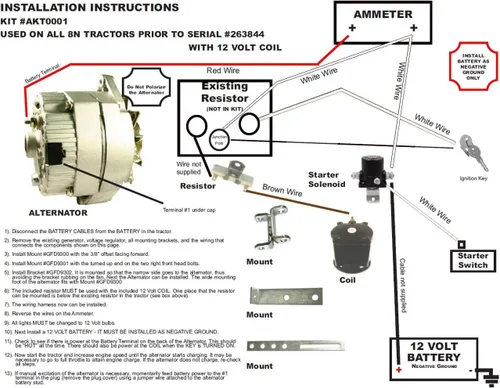 Vista 2 de RAREELECTRICAL Nuevo Kit de Conversión de Alternador Compatible con Tractores Ford 8N 1939-1951 1100-0530 11000530 8Ne10300alt-C 8Ne10300altc