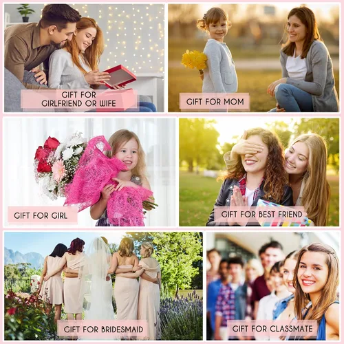 Vista 6 de DTBG Joyero organizador de viaje con inicial, regalos para niñas adolescentes, pequeño regalo personalizado de cumpleaños, día de San Valentín