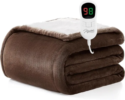 Vista 34 de Homemate Heated Blanket Electric Throw 50"x60" Heating Blanket ETL Cert 02 - Navy Blue