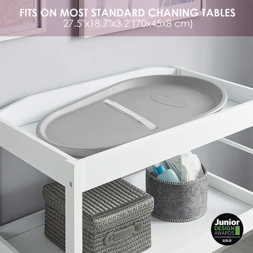 Vista 2 de Shnuggle Changing Essentials Bundle – Cambiador esponjoso de eucalipto + contenedor de pañales ecológico + mejores forros para bolsas – lavable
