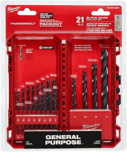 Vista 2 de Milwaukee 48-89-2801 Juego de brocas de óxido negro Thunderbolt de 21 piezas