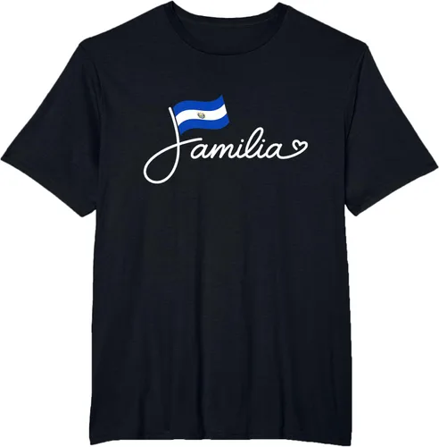 Vista 41 de El Salvador Familia - Camiseta con texto en inglés "La Familia de la Bandera Salvadoreña