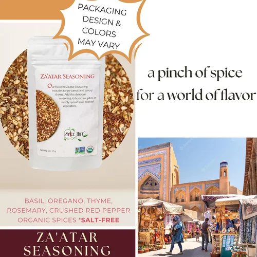 Vista 4 de Za'atar Seasoning Zaatar Mezcla de especias de Oriente Medio, The Spice Hut, 2 onzas