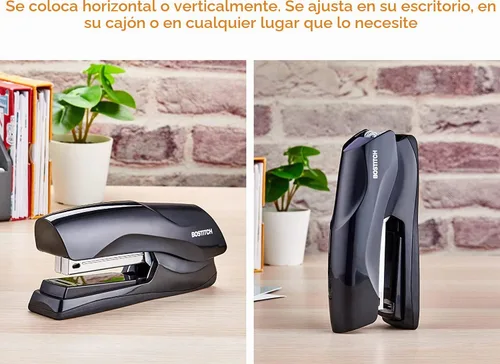 Vista 7 de Bostitch Grapadora de oficina resistente, grapadora de 40 hojas para escritorio, tira completa, incluye 1260 grapas, color negro