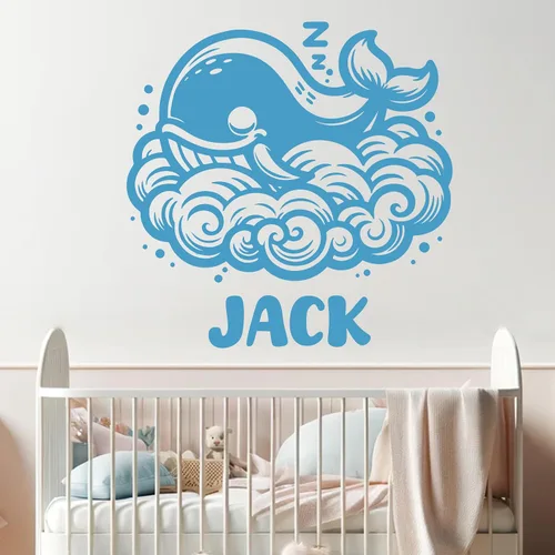 Vista 12 de Calcomanías de pared de animales, calcomanías personalizables con nombre de bebé y decoración de animales del bosque, calcomanías de pared