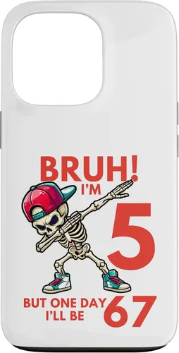 Vista 10 de Bruh I'm 5 But One-Day I'll Be 67 Retro 5th Birthday Kids Case for iPhone 17
