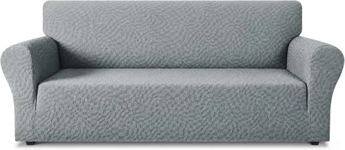 Vista 18 de ZNSAYOTX 1 Funda de silla Jacquard para sala de estar, funda de silla de alta elasticidad con brazos, antideslizante, apta para mascotas, funda