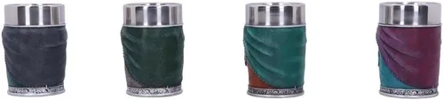 Vista 7 de Nemesis Now El Señor de los Anillos - Juego de 3 vasos de chupito, con Hobbits Frodo, Samwise, Pippin y Merry, coleccionables de resina pintados a