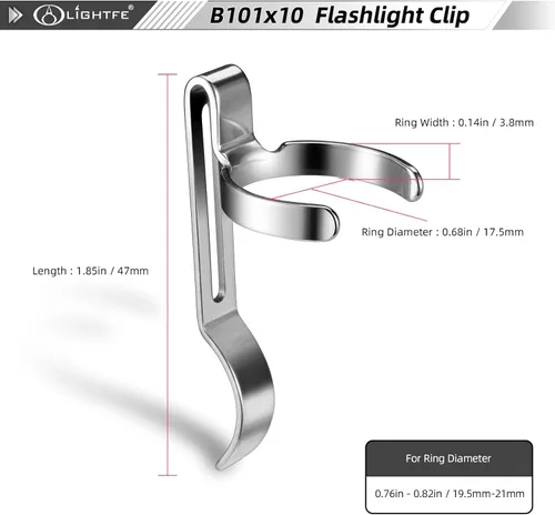 Vista 2 de Paquete de 10 linternas B101 – Clip duradero de acero inoxidable para bolígrafo y clip para tapa, cómodo de llevar B101X10