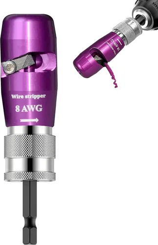 Vista 8 de Luckyway - Pelacables de alambre para taladro con herramienta profesional de pelado y torsión de alambre para electricistas, herramienta de torsión