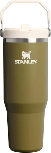 Vista 10 de STANLEY IceFlow 2.0 - Vaso con pajilla abatible con asa, 30 onzas, tapa giratoria y popote abatible, botella de agua a prueba de fugas, acero Tiza