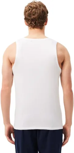 Vista 3 de Lacoste Camiseta sin mangas para hombre, 100% algodón, ajuste regular, cuello redondo, paquete de 3