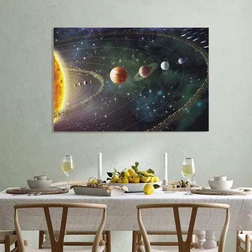 Vista 3 de LEES TOSS Póster del universo de planetas del sistema solar, arte de pared, pintura de dormitorio, póster decorativo para habitación, estética, sala