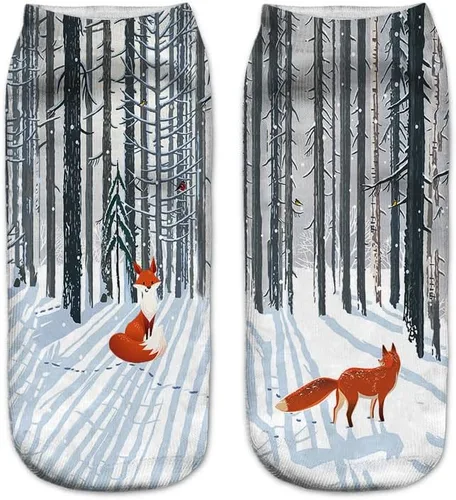 Vista 3 de Benefeet Sox Calcetines de tobillo divertidos y locos para mujeres y niñas, divertidos y novedosos estampados en 3D, calcetines de regalo de Navidad