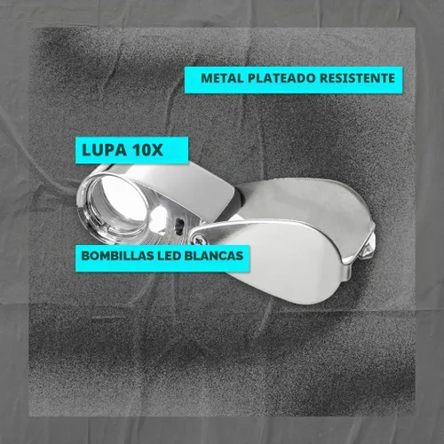 Vista 4 de SE MJ3622L-10X, lupa metálica profesional, 10x, con iluminación, 1 unidad