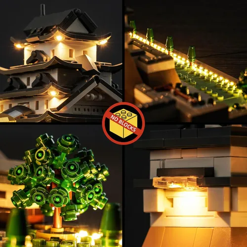 Vista 5 de BrickBling Luz LED compatible con Lego Architecture 21060 Himeji Castle Building Set, luces creativas compatibles con Lego Himeji Castle, gran