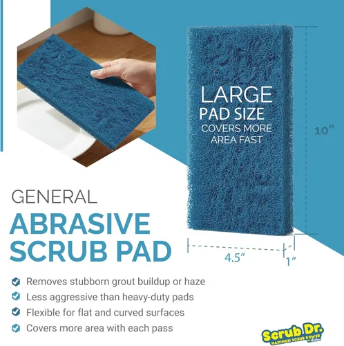 Vista 2 de Scrub Doctor - Esponja de grado comercial, suministros de limpieza ecológicos reutilizables (azul, servicio mediano, paquete de 12)