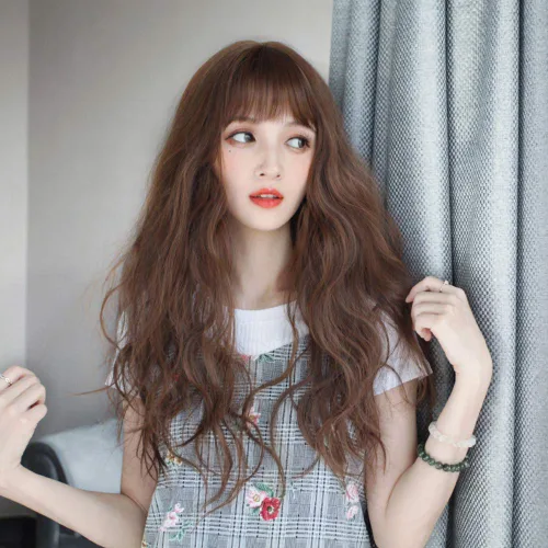 Vista 4 de Pieza de repuesto para la frente del cabello de 6 x 6 pulgadas con clip en suplemento ondulado suelto con flecos delgados para cabello fino